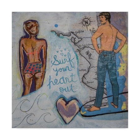 Zwart 'Surf Your Heart Out' Canvas Art,35x35